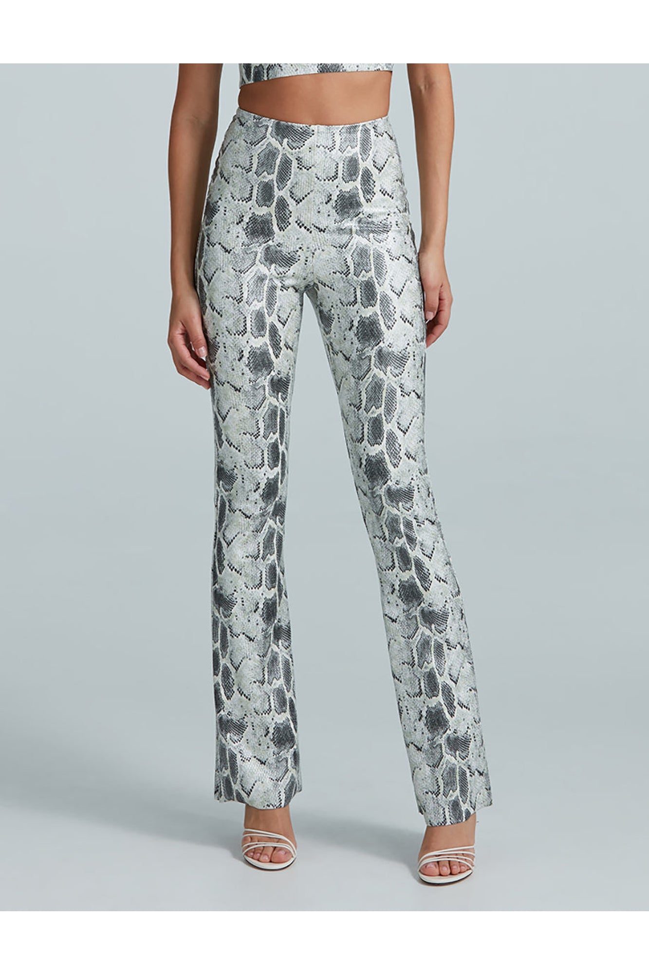 Faux Leather Animal Flared Legging | Fog Python