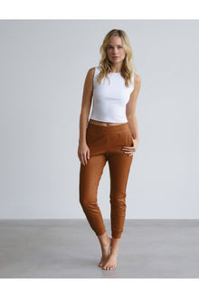 Faux Leather Jogger | Cocoa