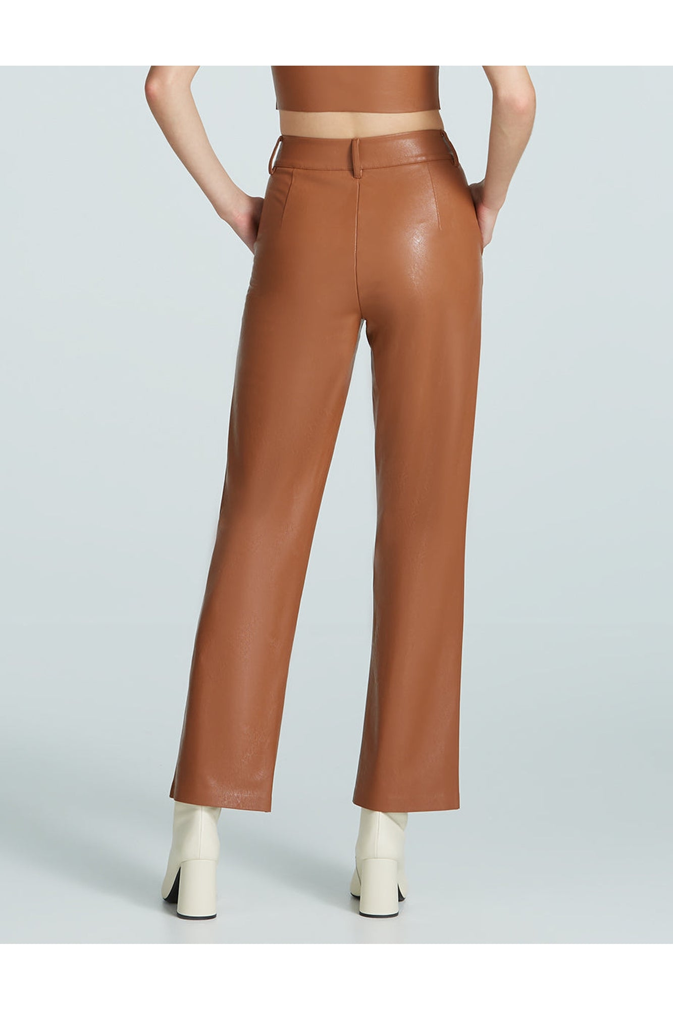 Faux Leather Trouser | Cocoa