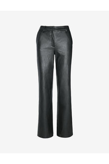 Faux Leather Wide Leg Trouser | Black