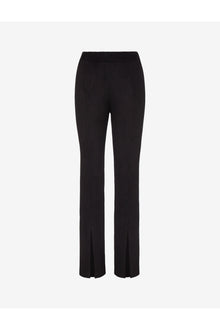 Faux Suede Split Front Pant | Black