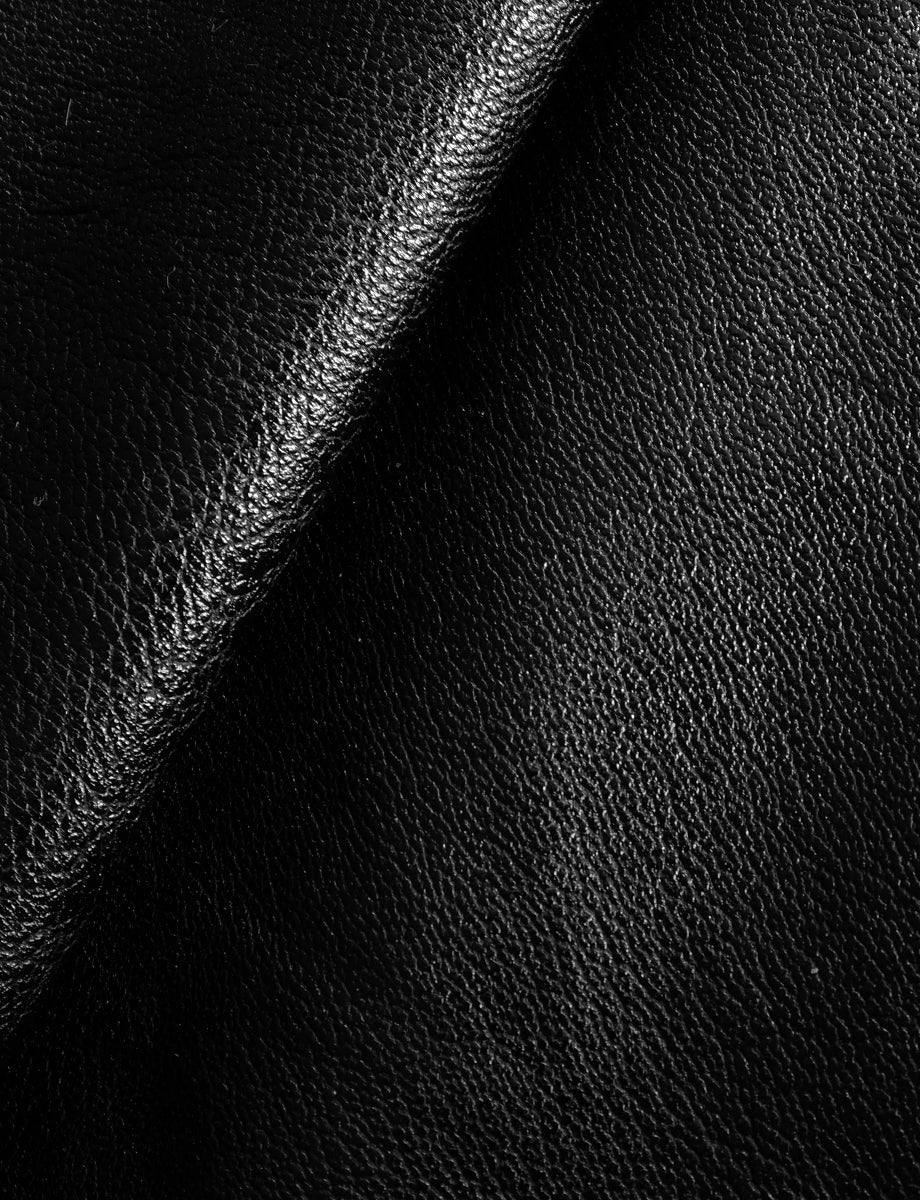 Faux Leather 7/8 Split Front Pant:::Black::Detail
