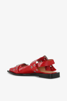 Feminine Buckle Ballerinas in | Racing Red