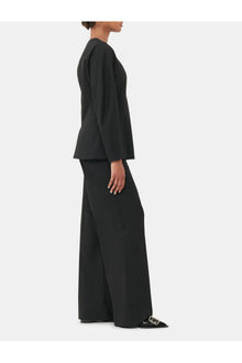 Fitted Drapey Melange Blazer | Black