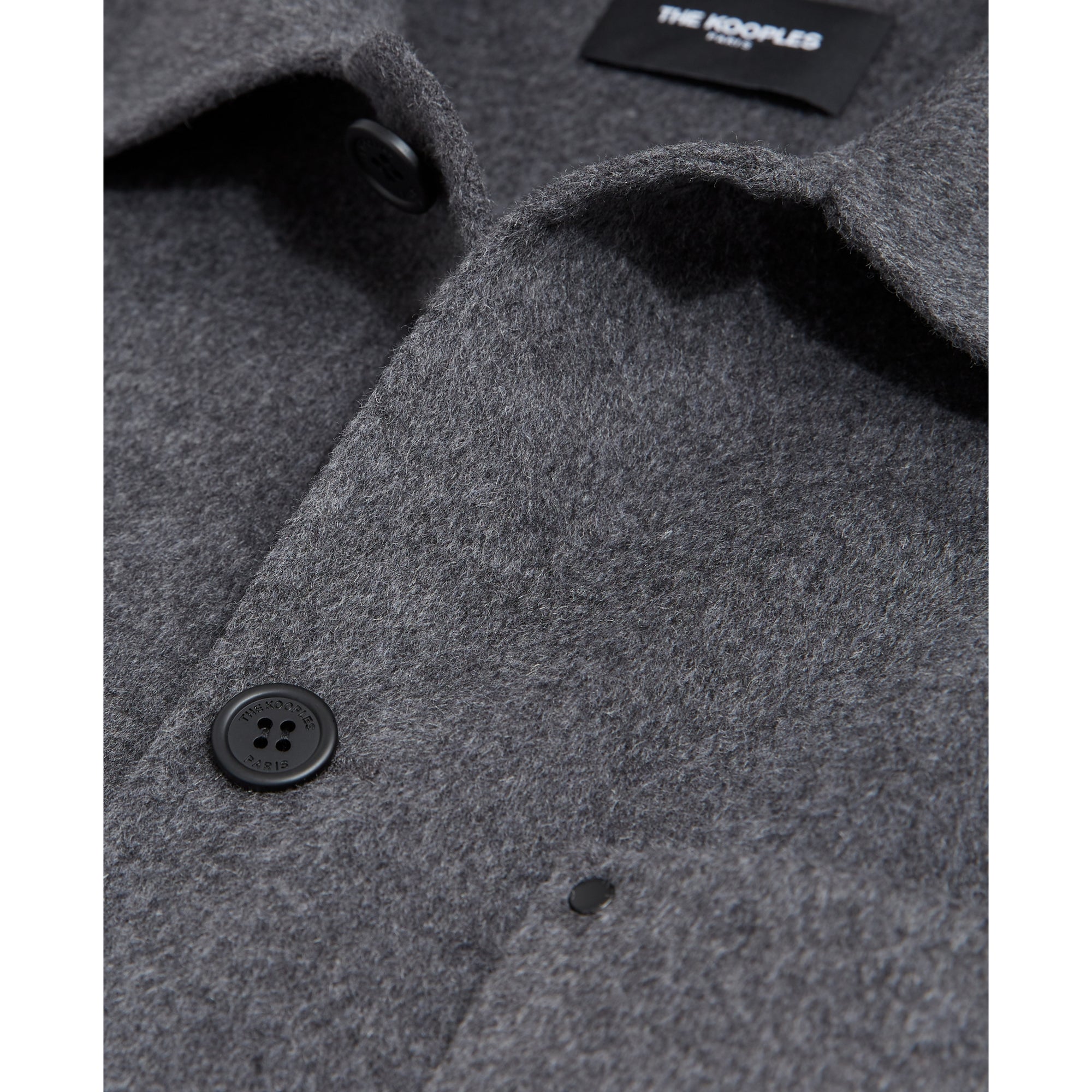 Flecked Gray Wool Shirt With Classic Collar | Men | Grey