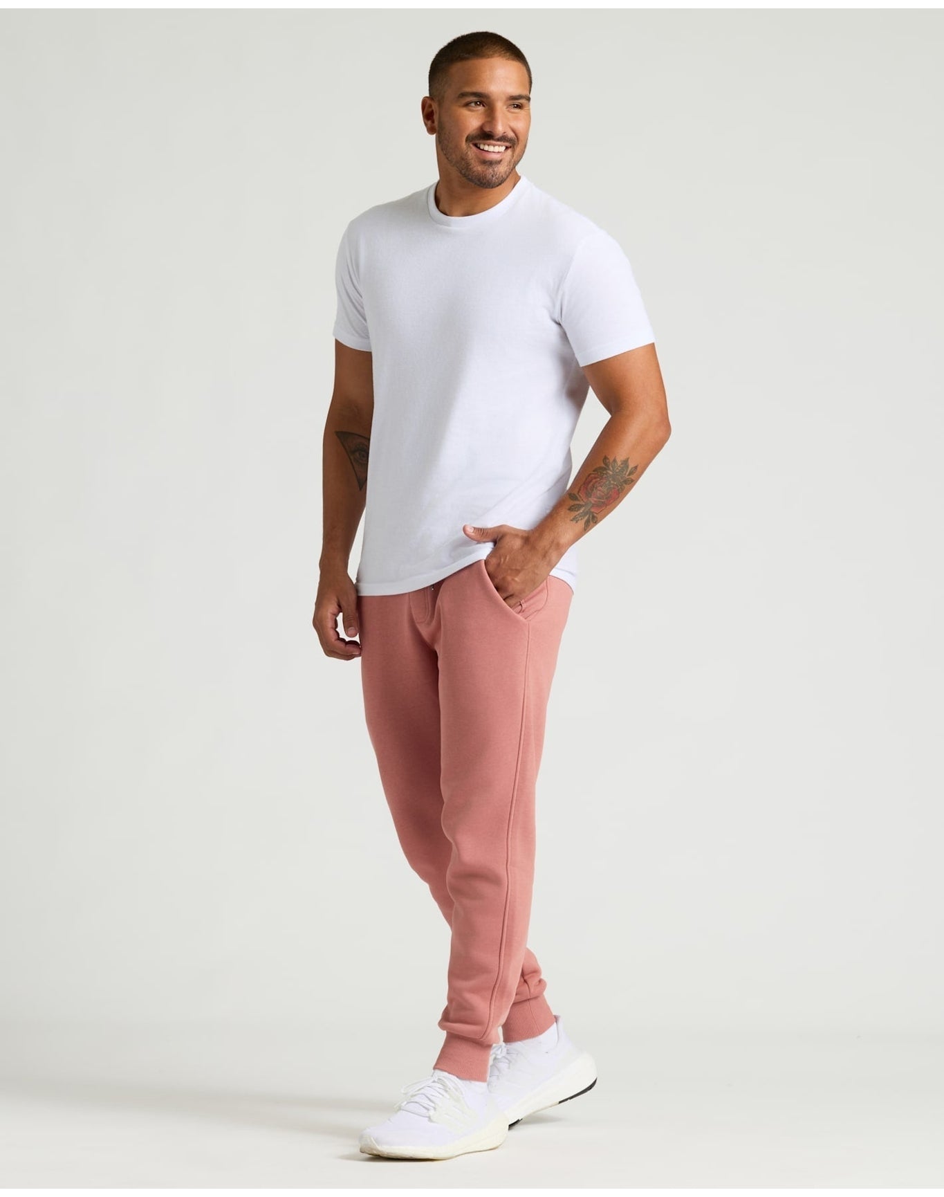 Fleece French Terry Joggers | Rose