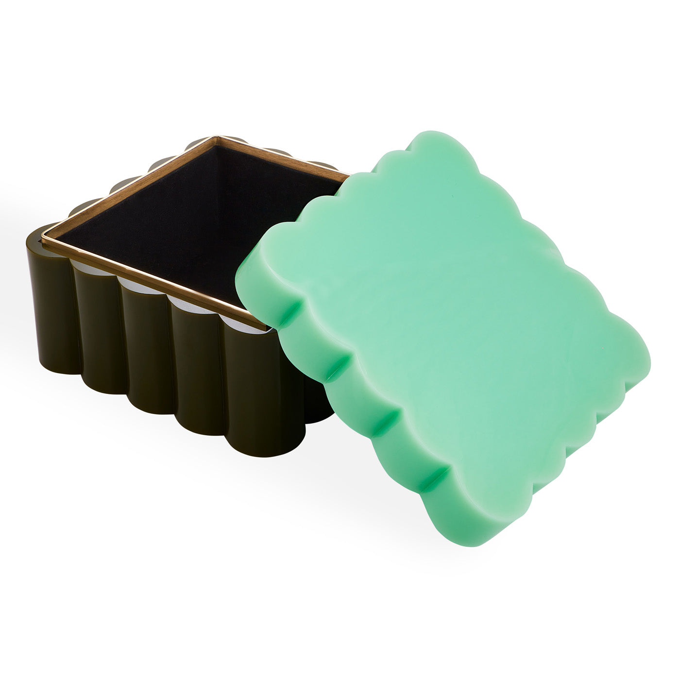 Fleur Medium Box | Green/White