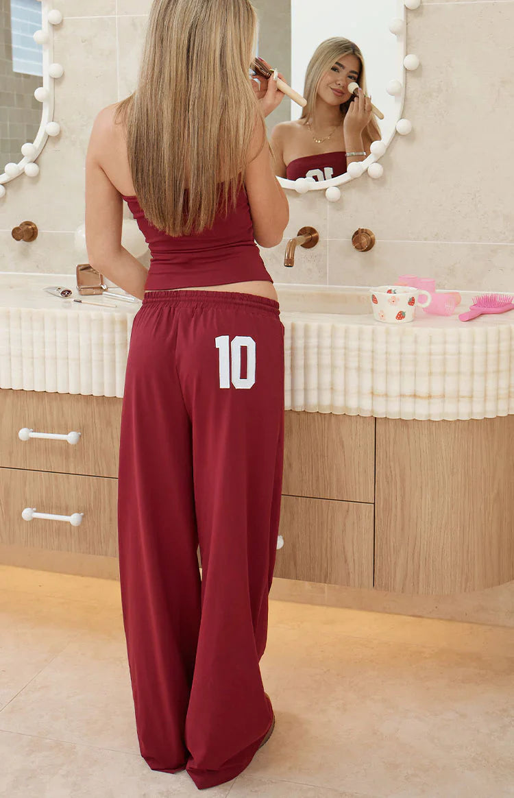Flo Wide Leg Pants | Burgundy
