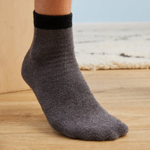 Cozy Fleece Lounge Socks with Silicone Grips | Gray/Black
