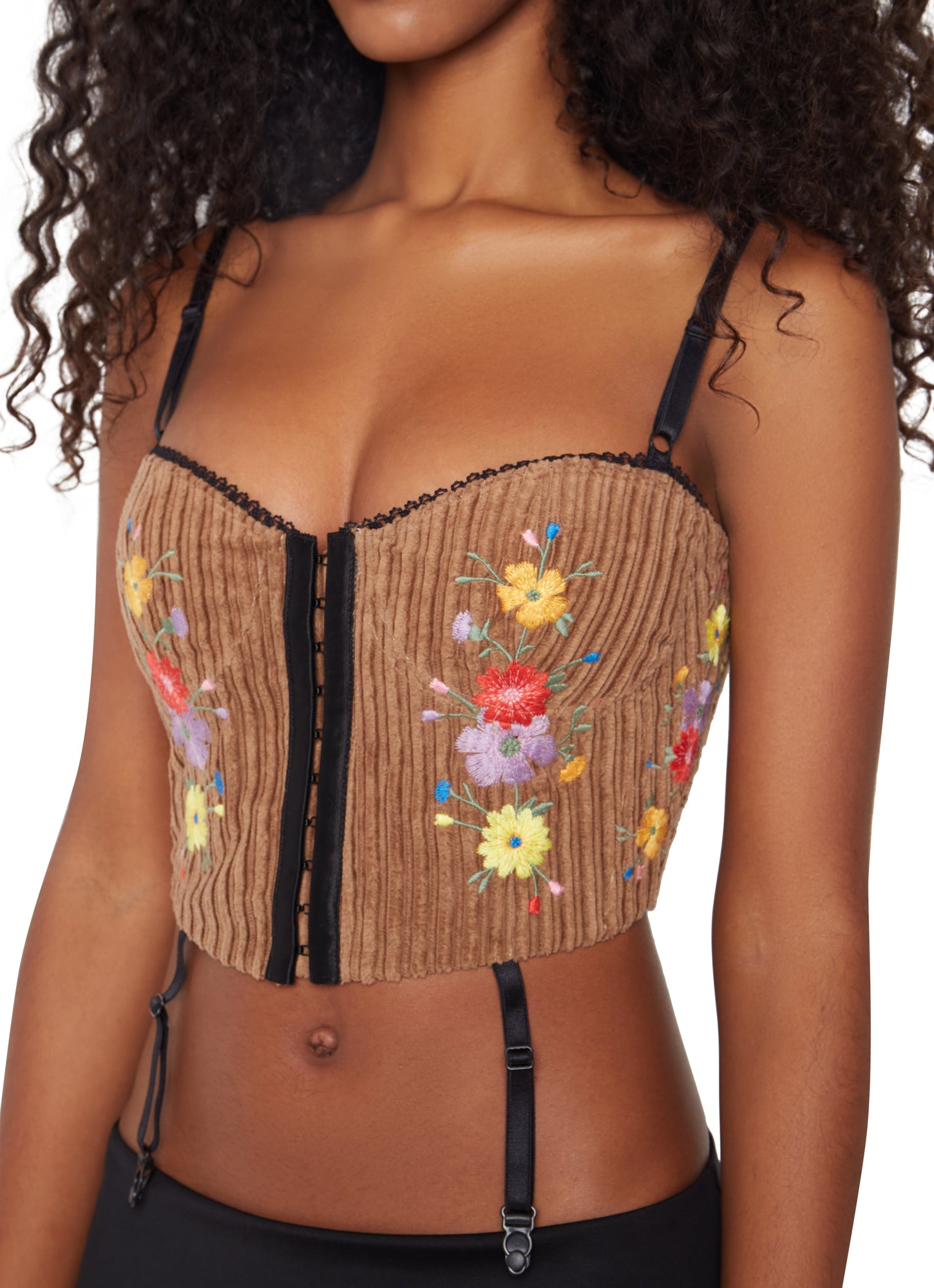 Womens | Flora Balconette Corset | Brown