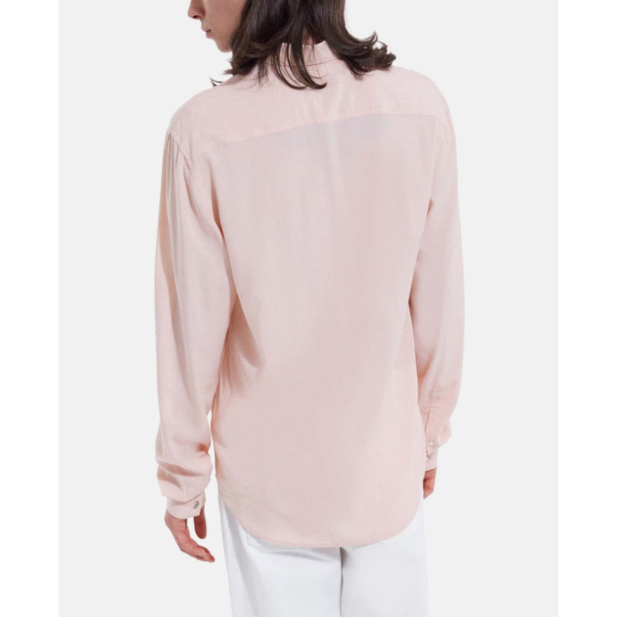 Flowing Light Shirt With Cuban Collar | Men | Pink