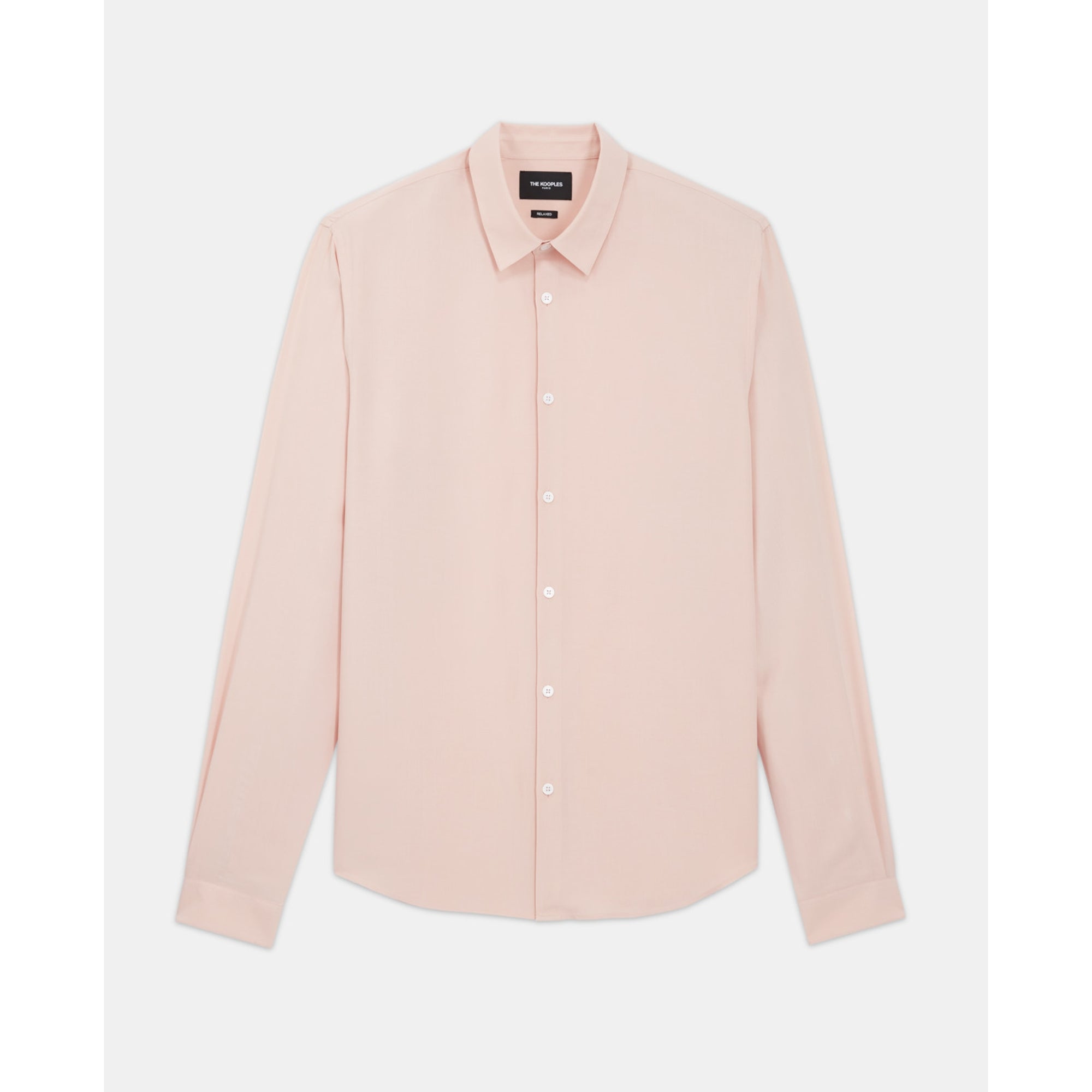 Flowing Light Shirt With Cuban Collar | Men | Pink