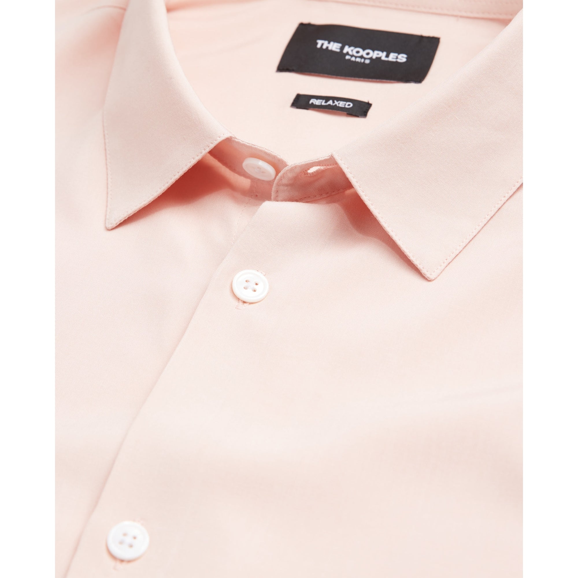 Flowing Light Shirt With Cuban Collar | Men | Pink