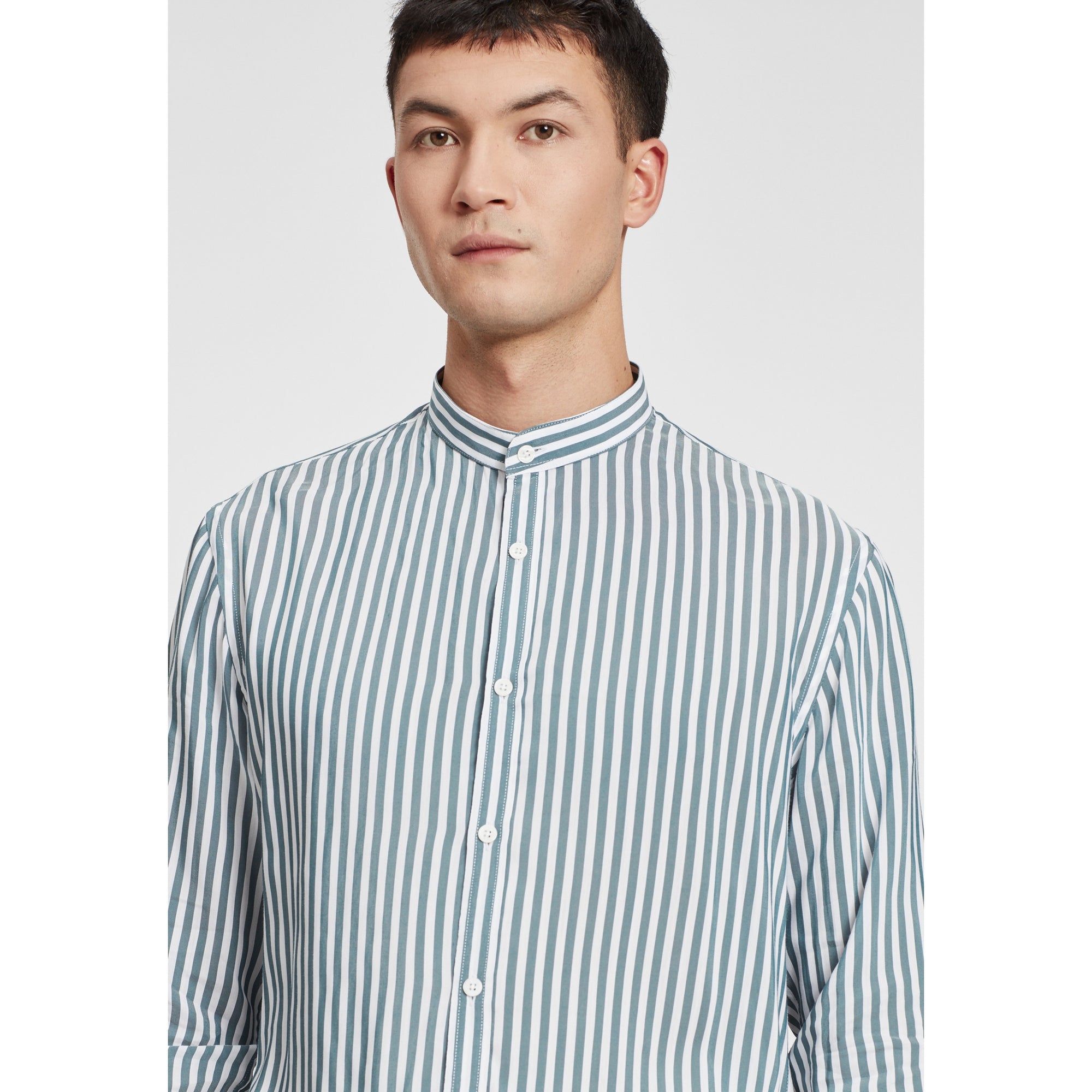 Flowing Striped And Shirt | Men | Green x White