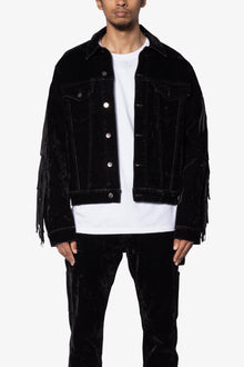 Fringe Trucker Jacket | Black