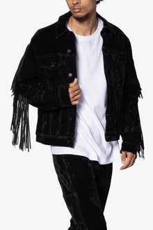 Fringe Trucker Jacket | Black
