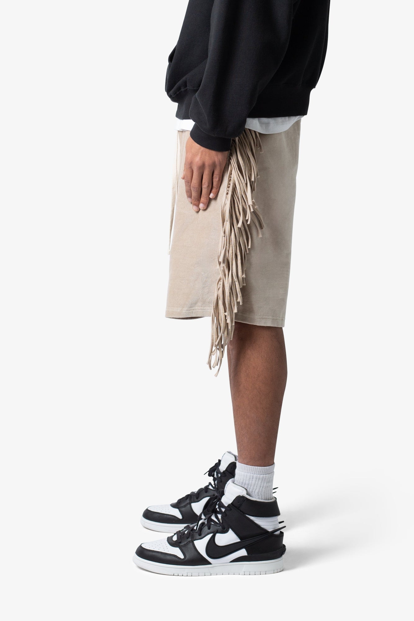 Fringe Velour Sweatshorts | Dust