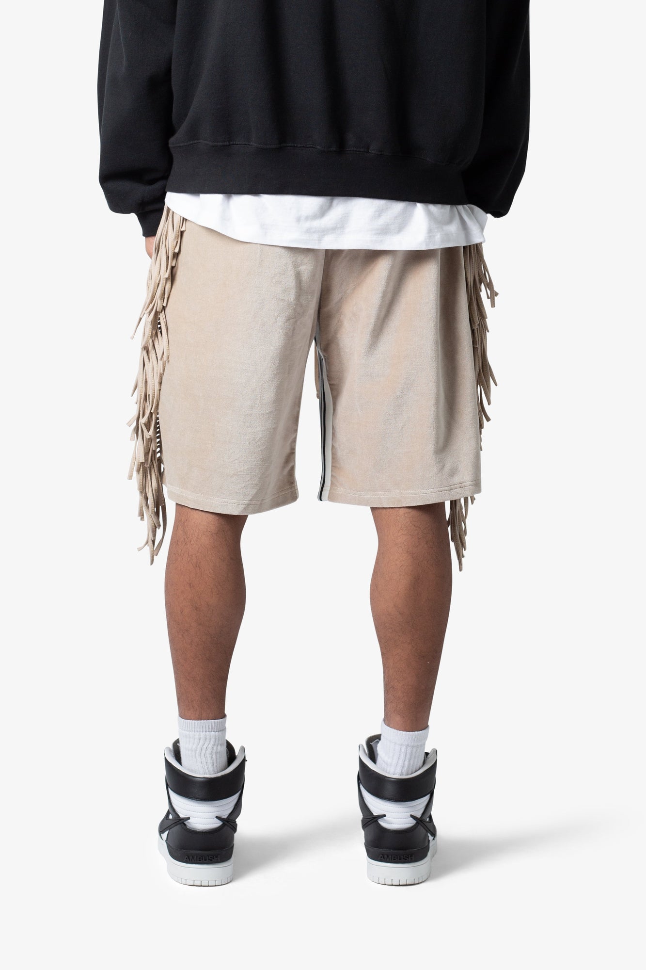 Fringe Velour Sweatshorts | Dust