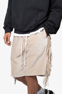 Fringe Velour Sweatshorts | Dust