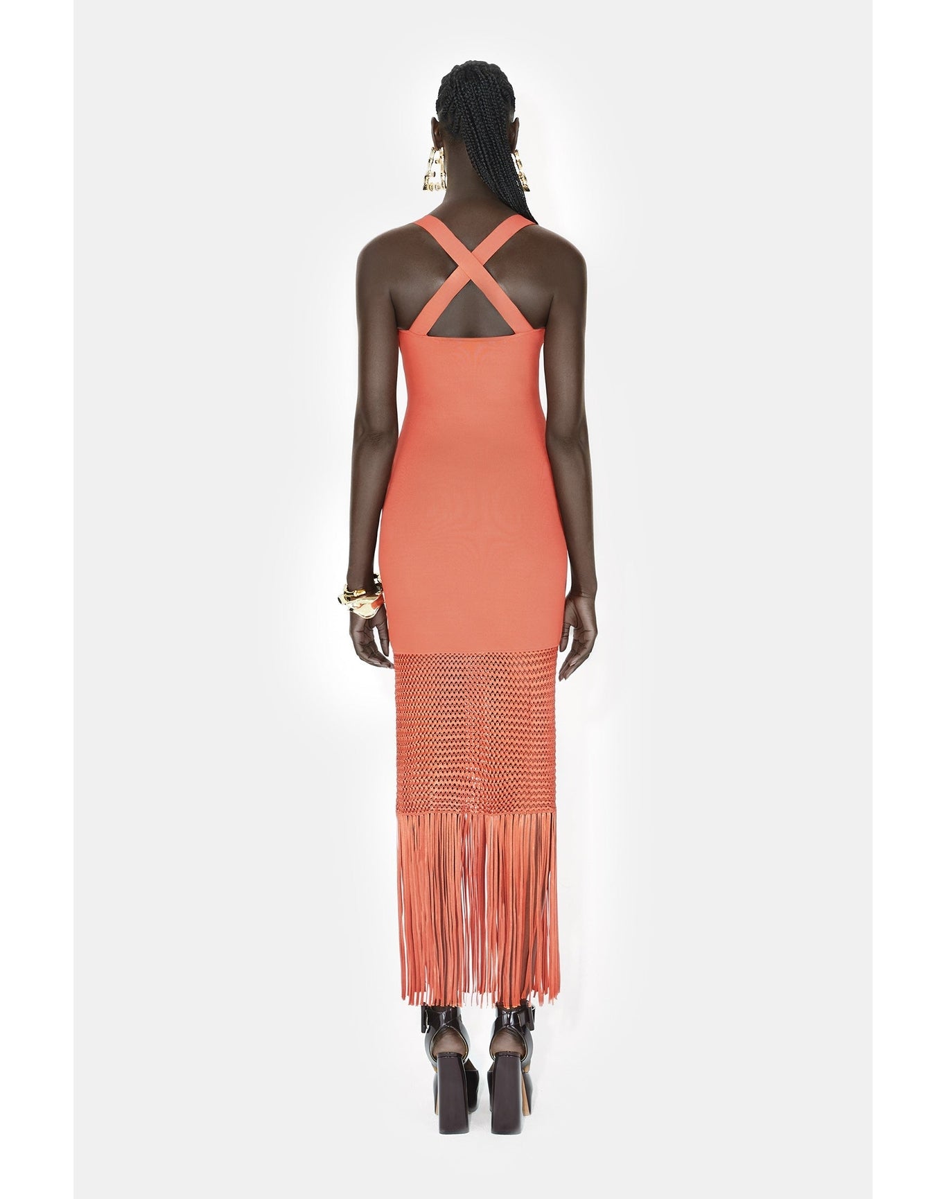 Fringe Diana Dress | Coral