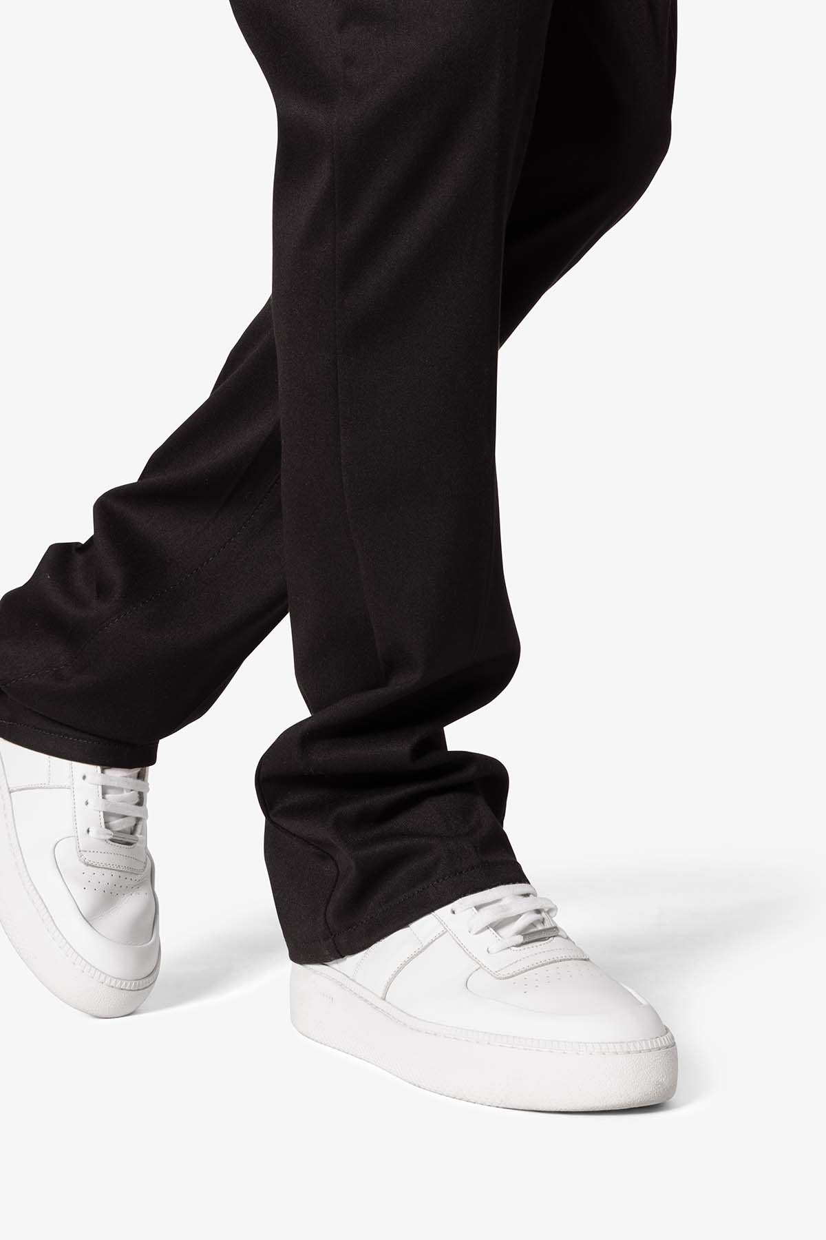 Front Pleat Flare Denim | Black