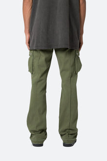 Front Zip Flare Cargo Pants | Olive