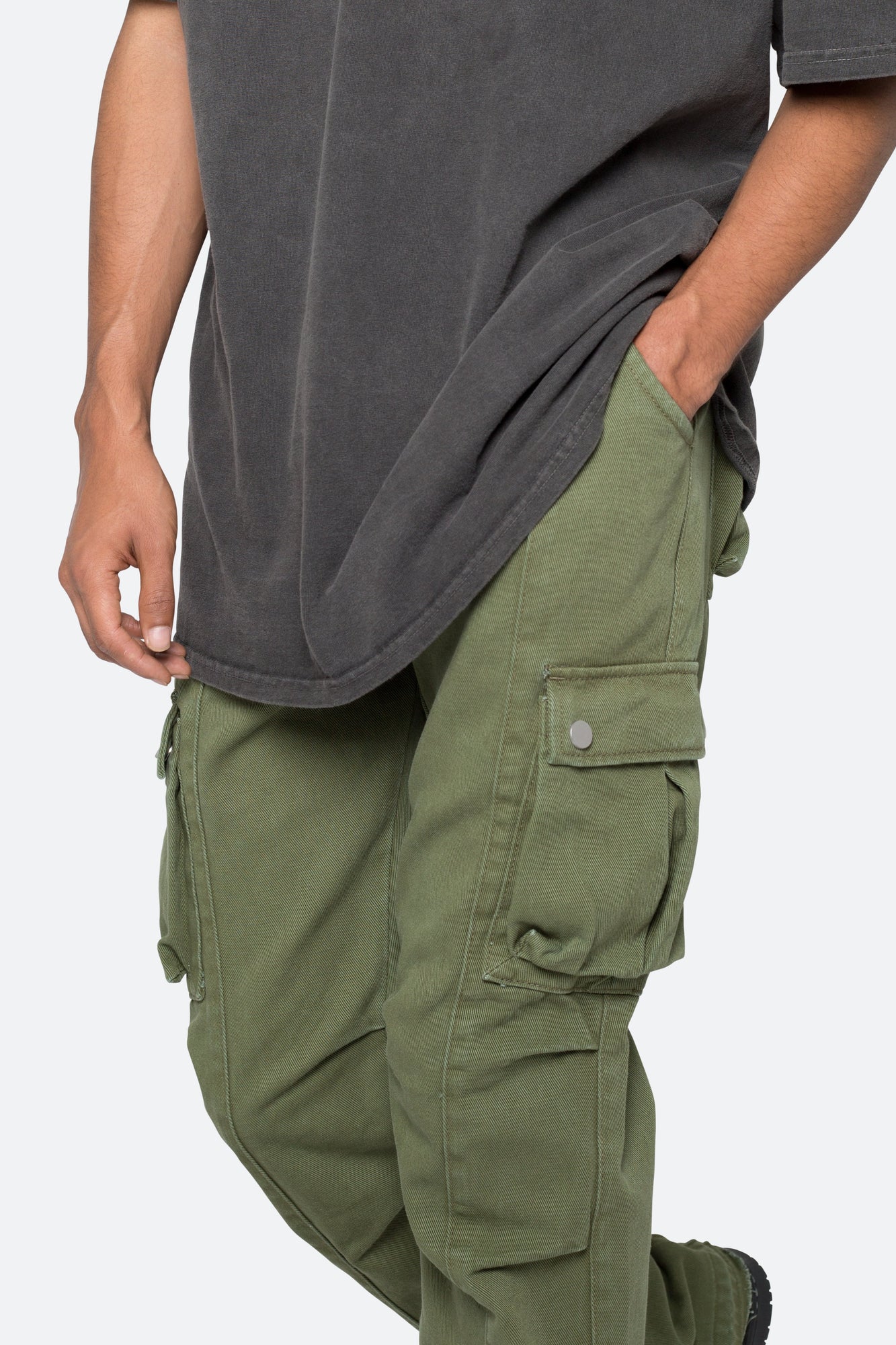 Front Zip Flare Cargo Pants | Olive