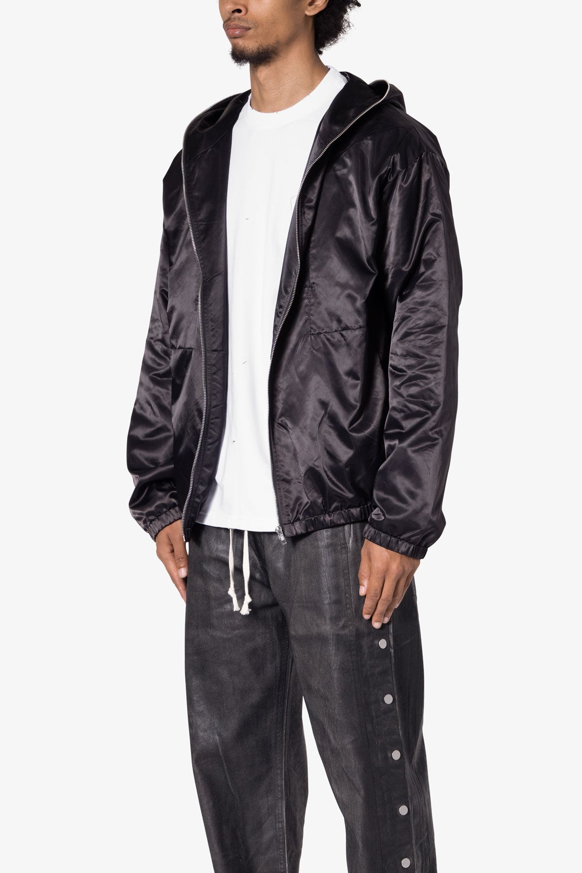 Full Zip Paneled Fight Jacket | Black