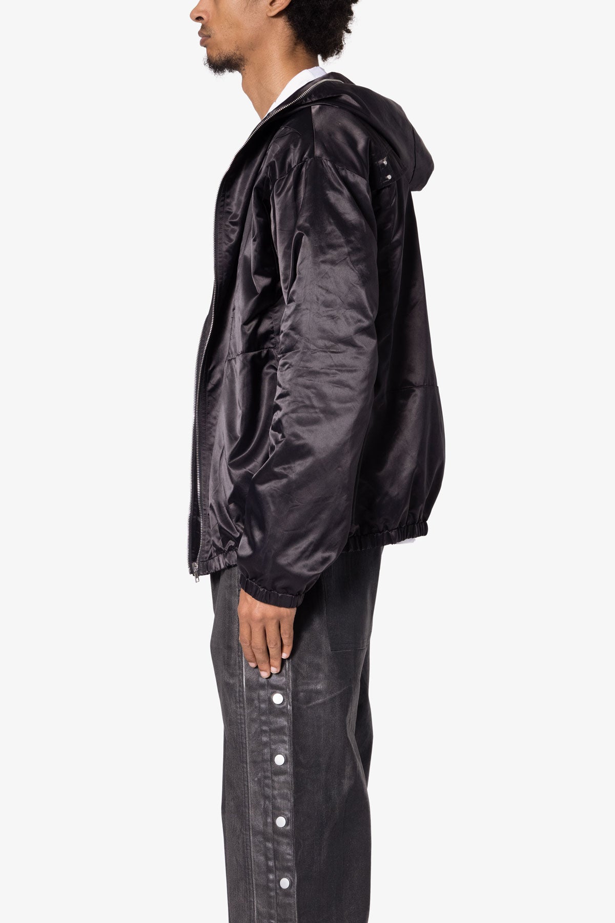 Full Zip Paneled Fight Jacket | Black