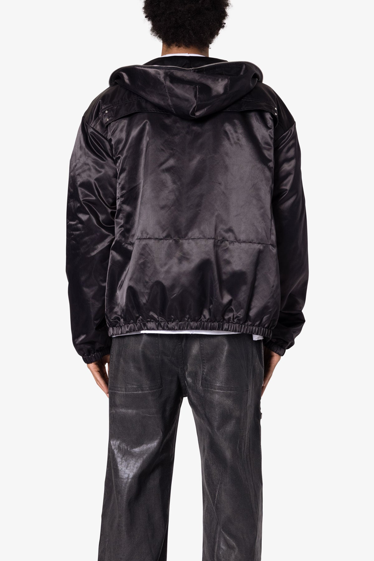 Full Zip Paneled Fight Jacket | Black
