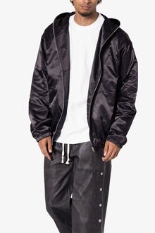 Full Zip Paneled Fight Jacket | Black