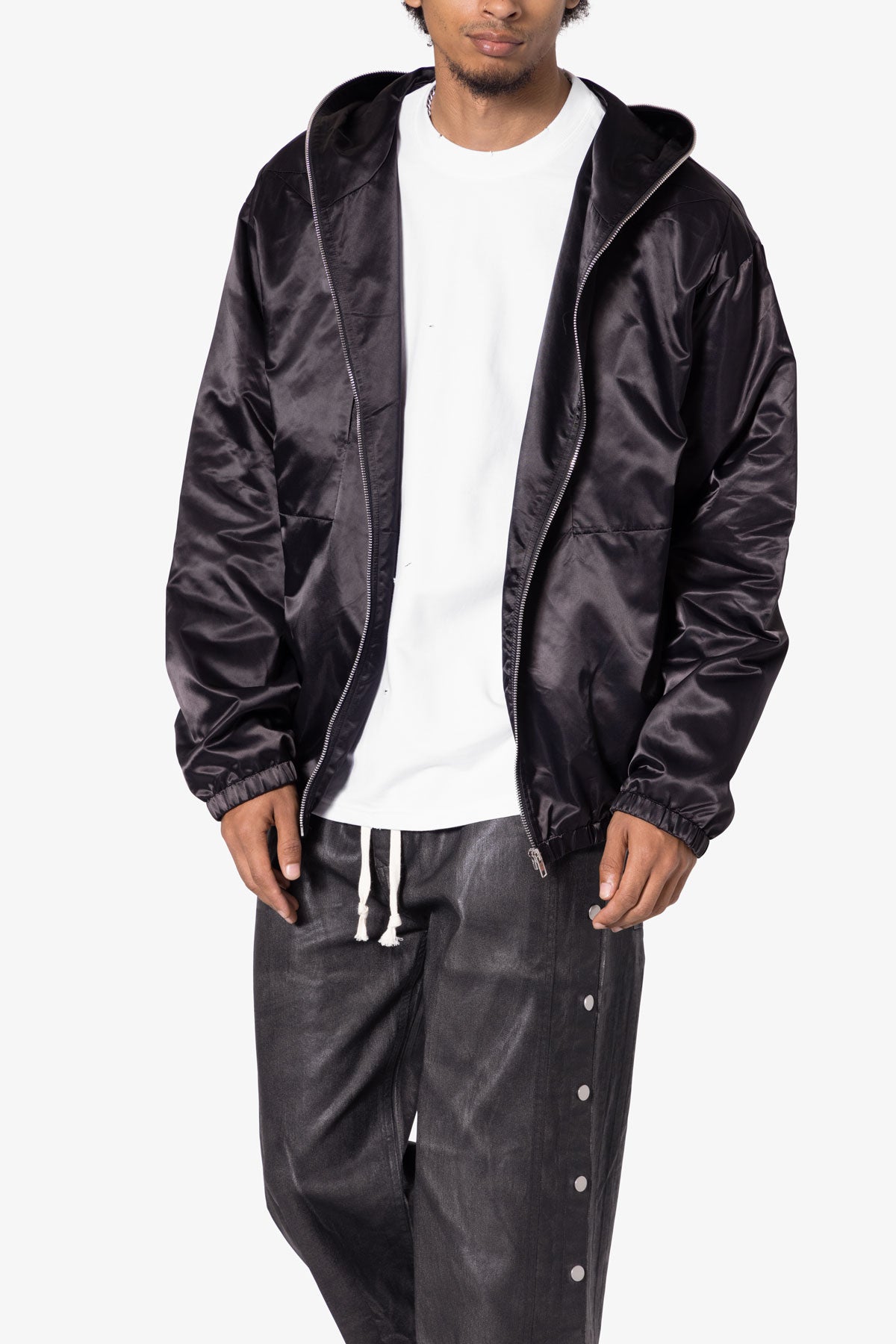 Full Zip Paneled Fight Jacket | Black