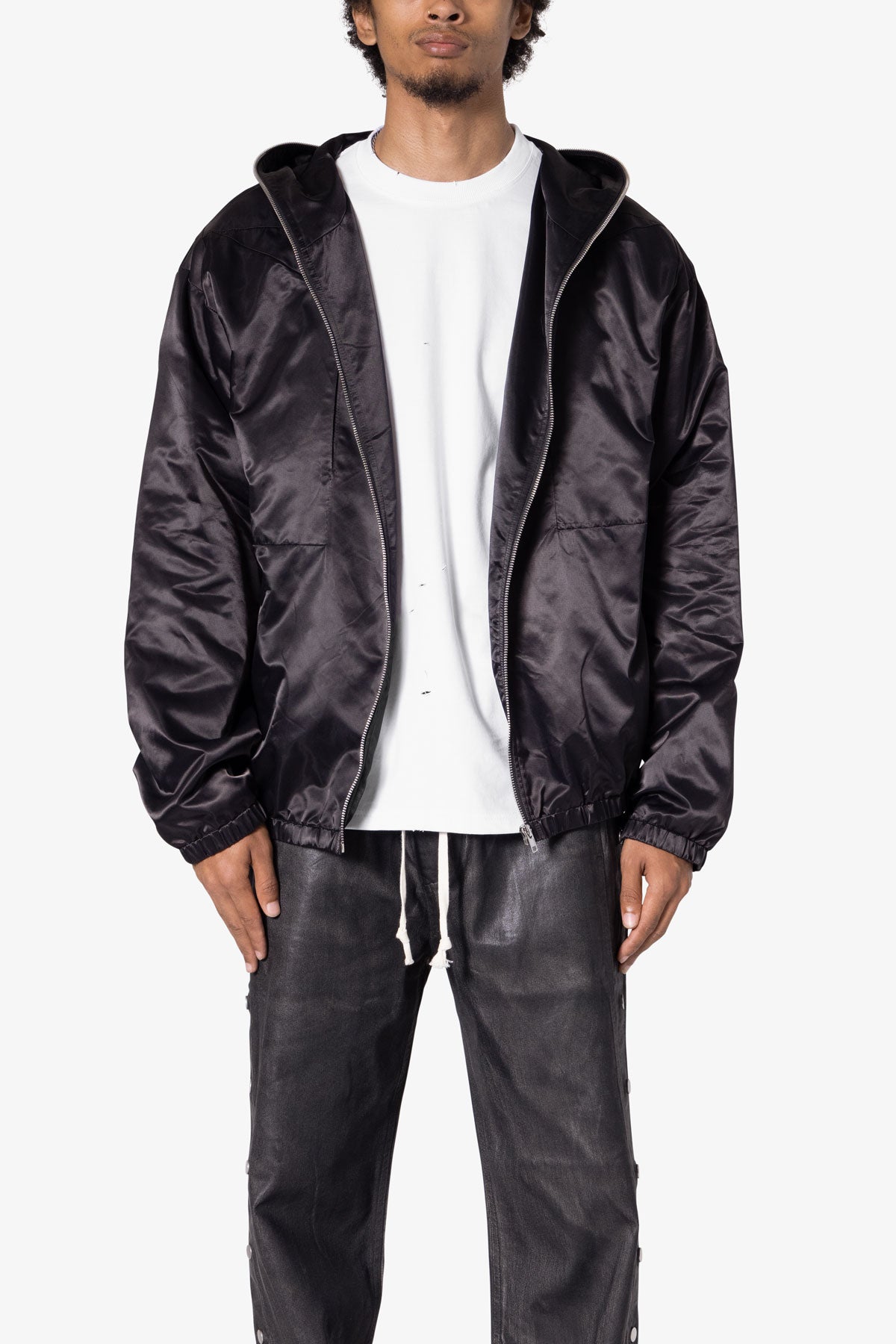 Full Zip Paneled Fight Jacket | Black