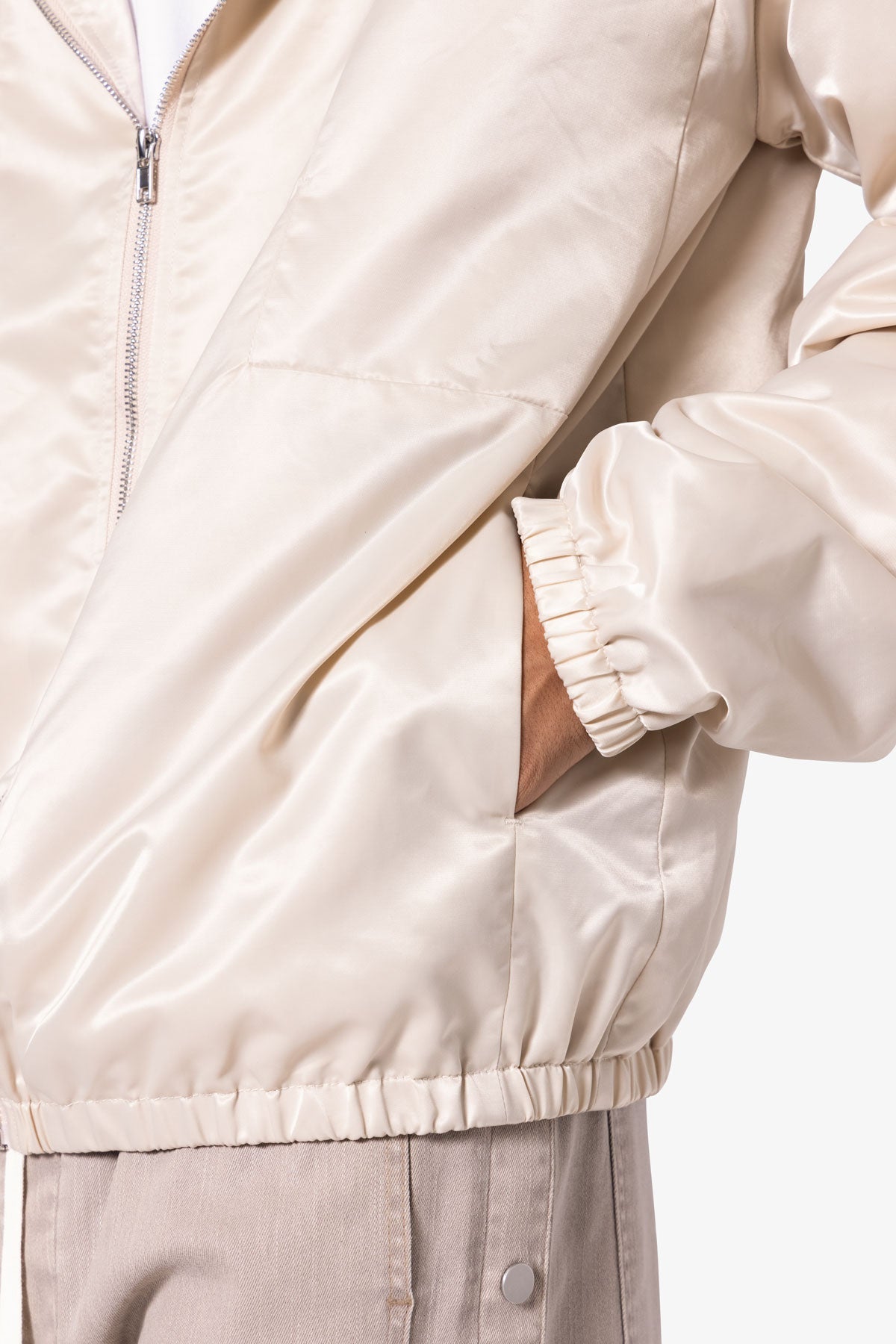 Full Zip Paneled Fight Jacket | Stone