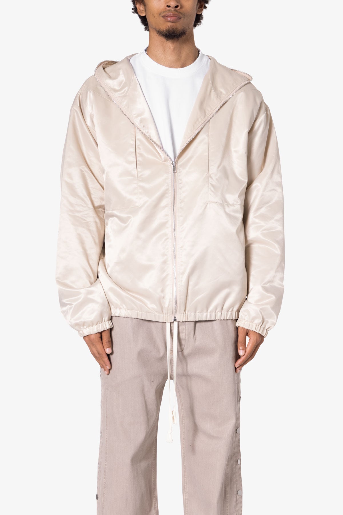 Full Zip Paneled Fight Jacket | Stone