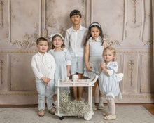 Charlotte Baby Blue Linen Romper - Petite Maison Kids