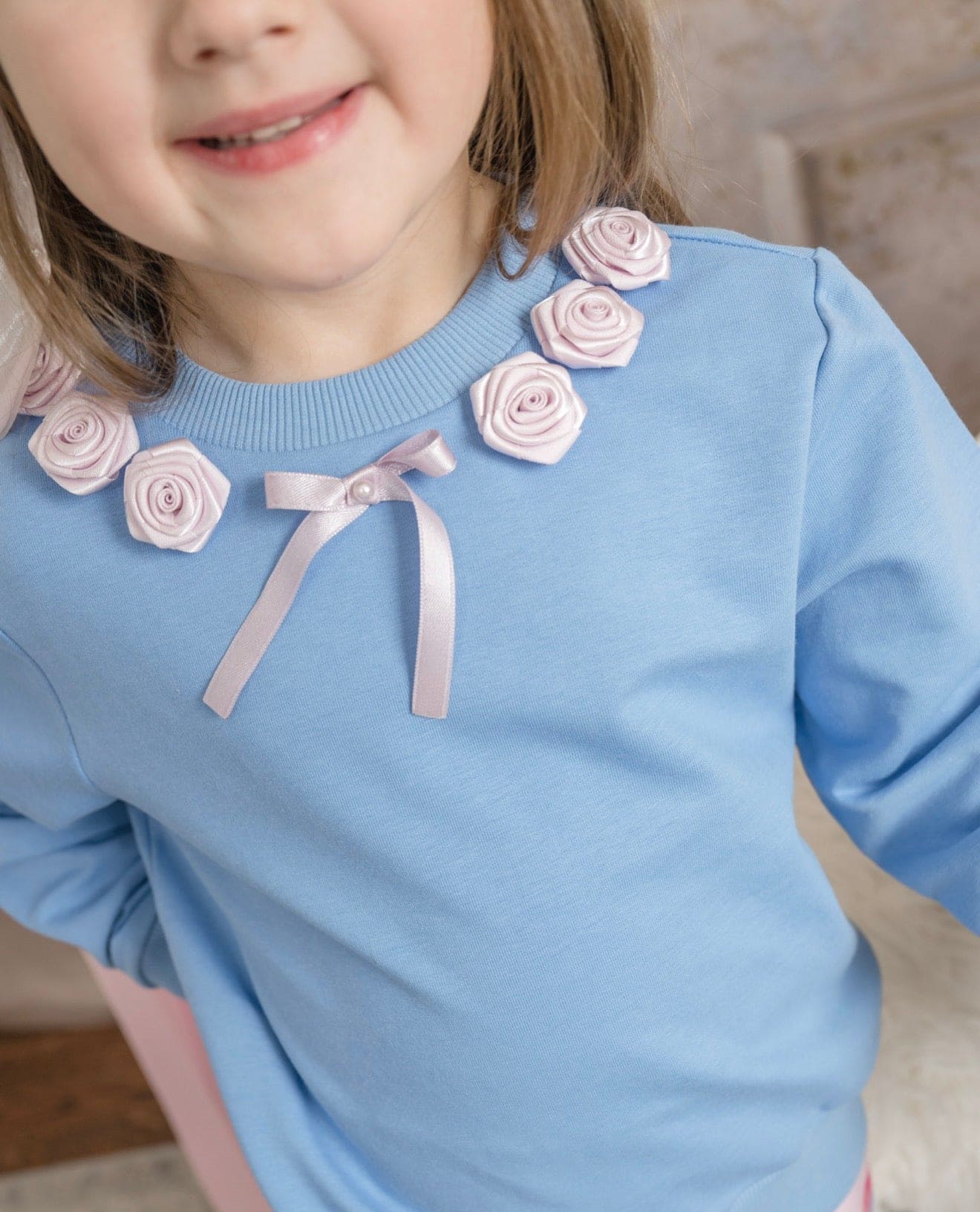 Girl | Maya Cotton Sweater Top | Blue