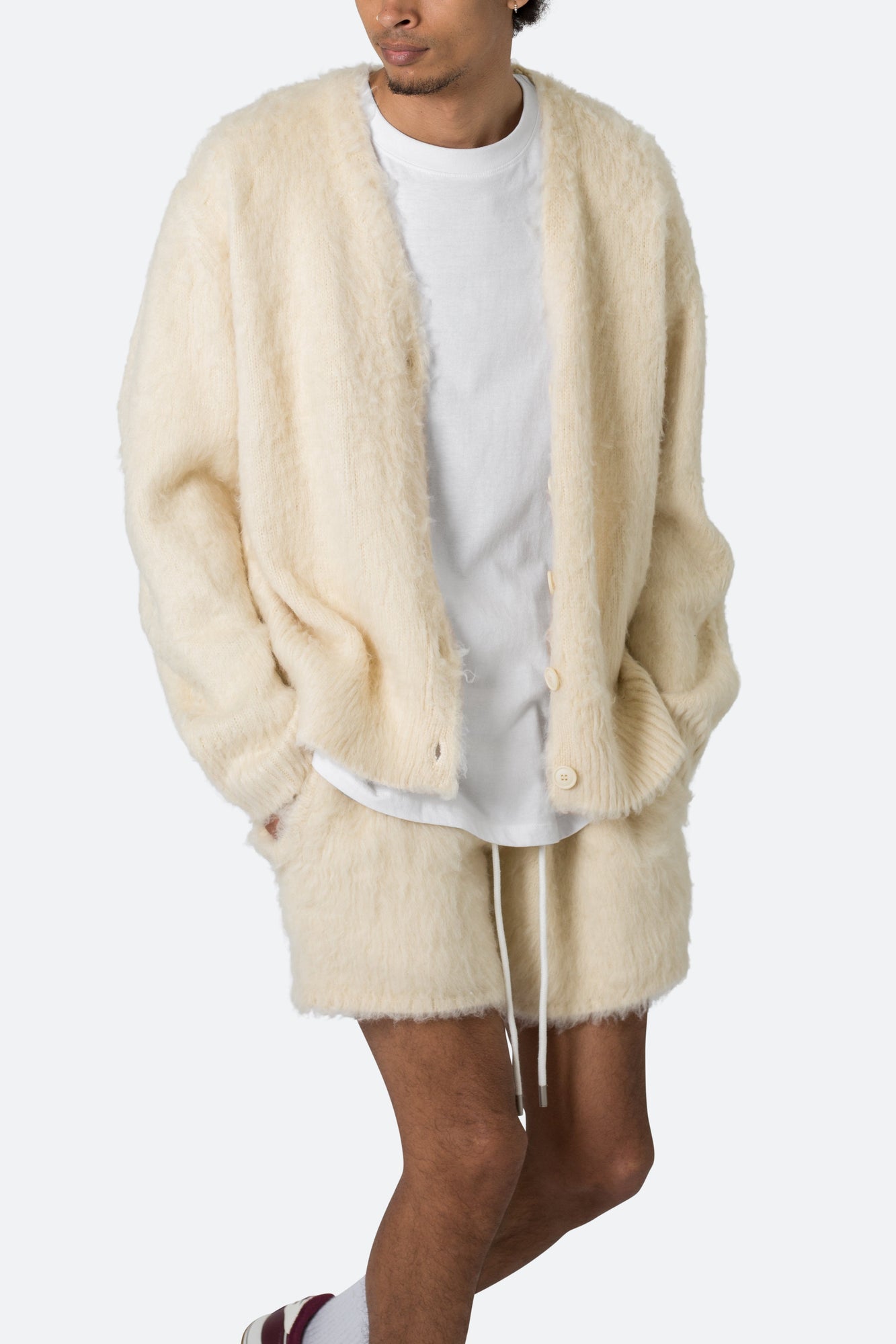 Fuzzy Cardigan Sweater | Off White