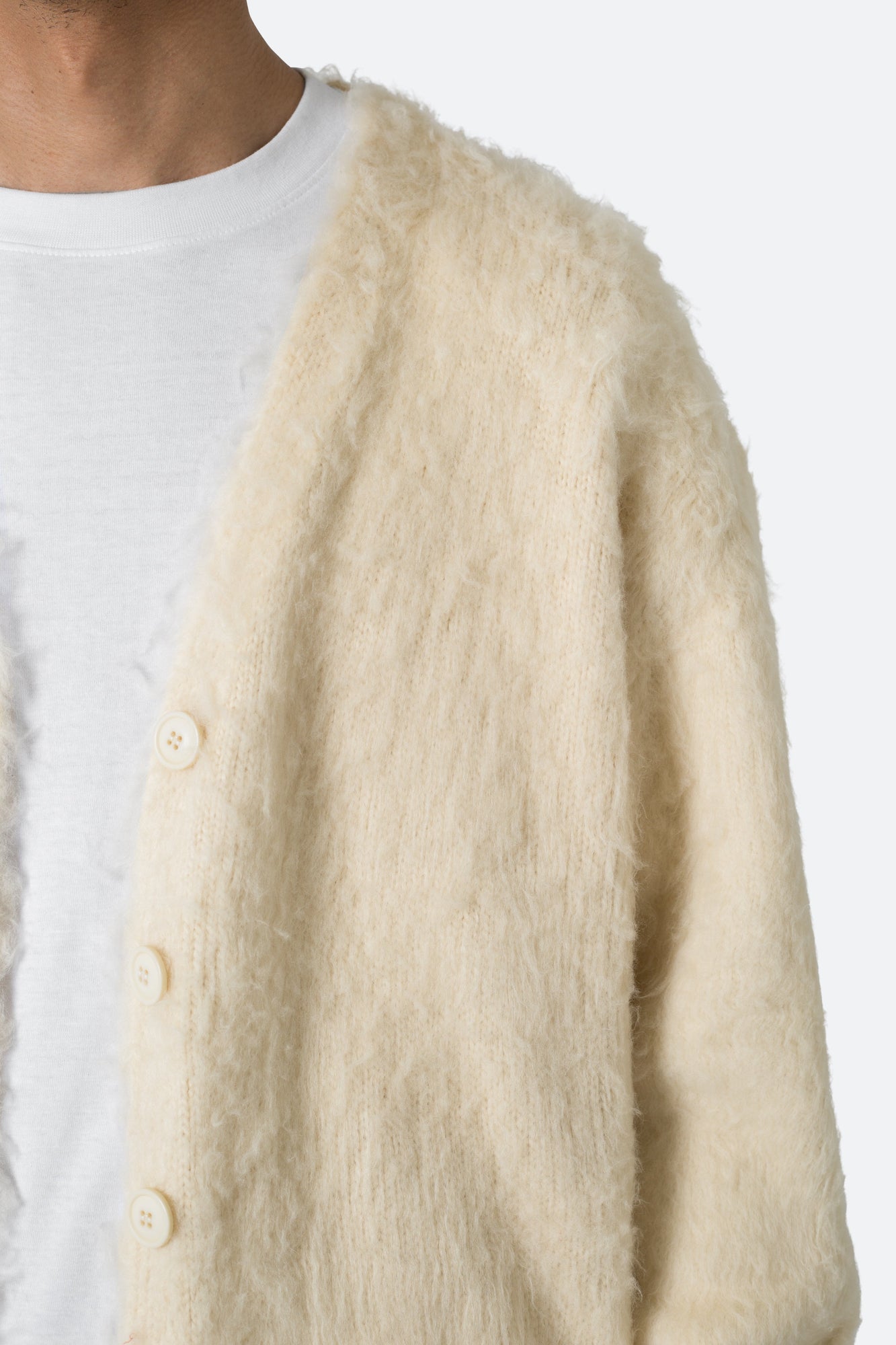 Fuzzy Cardigan Sweater | Off White