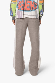 Fuzzy Stripe Sweatpants | Grey