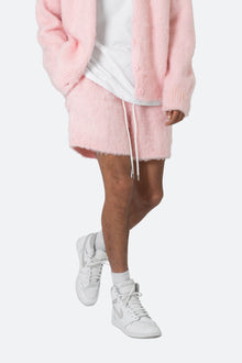 Fuzzy Sweatshorts | Pink