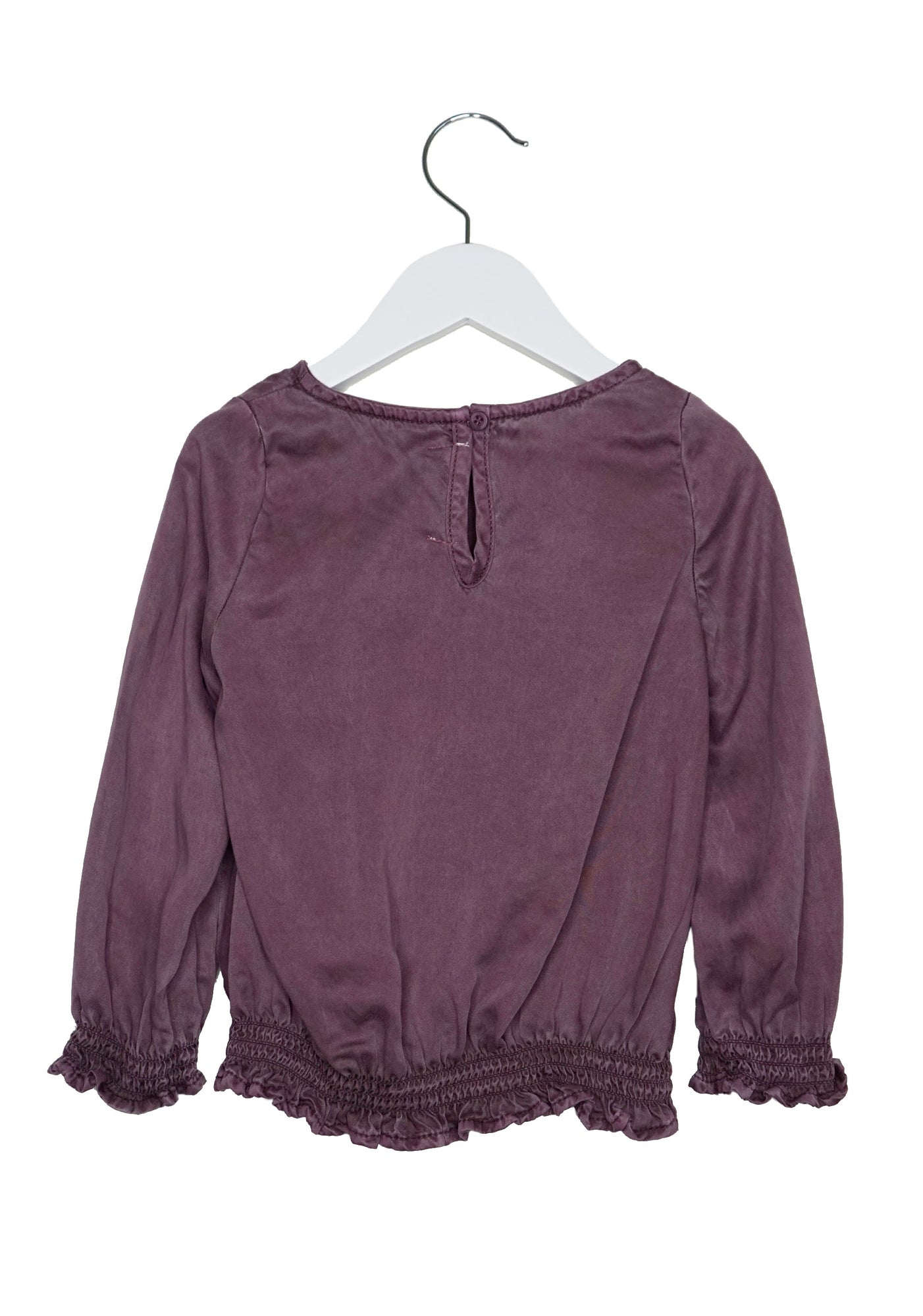 Ruffle Edge Smock Top | Merlot