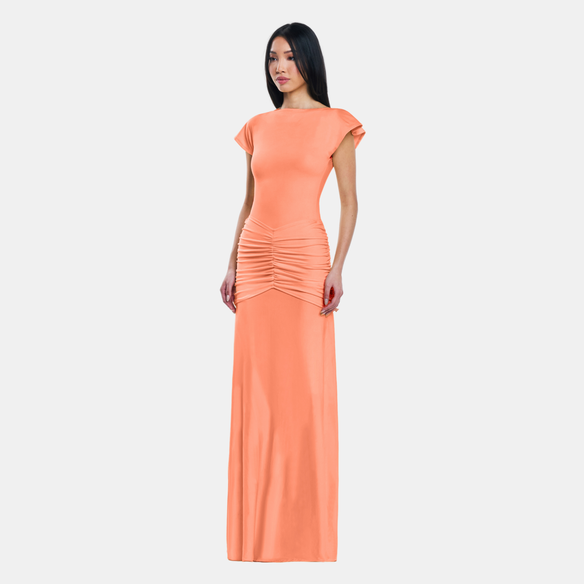OW Collection GAIA Maxi Dress Dress 241 - Coral Orange