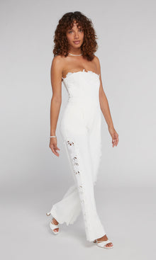 Ebony Lace Combo Jumpsuit | White