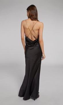 Evie Satin Dress | Black