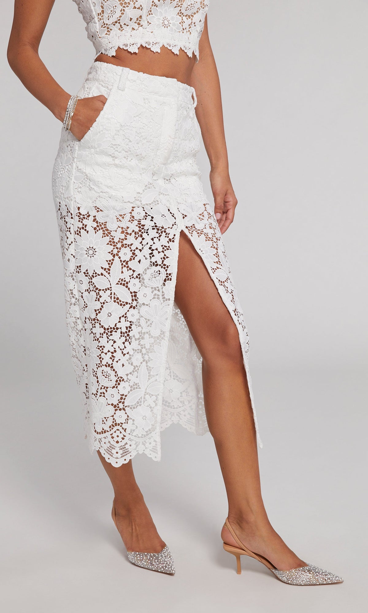 Medina Lace Skirt | White