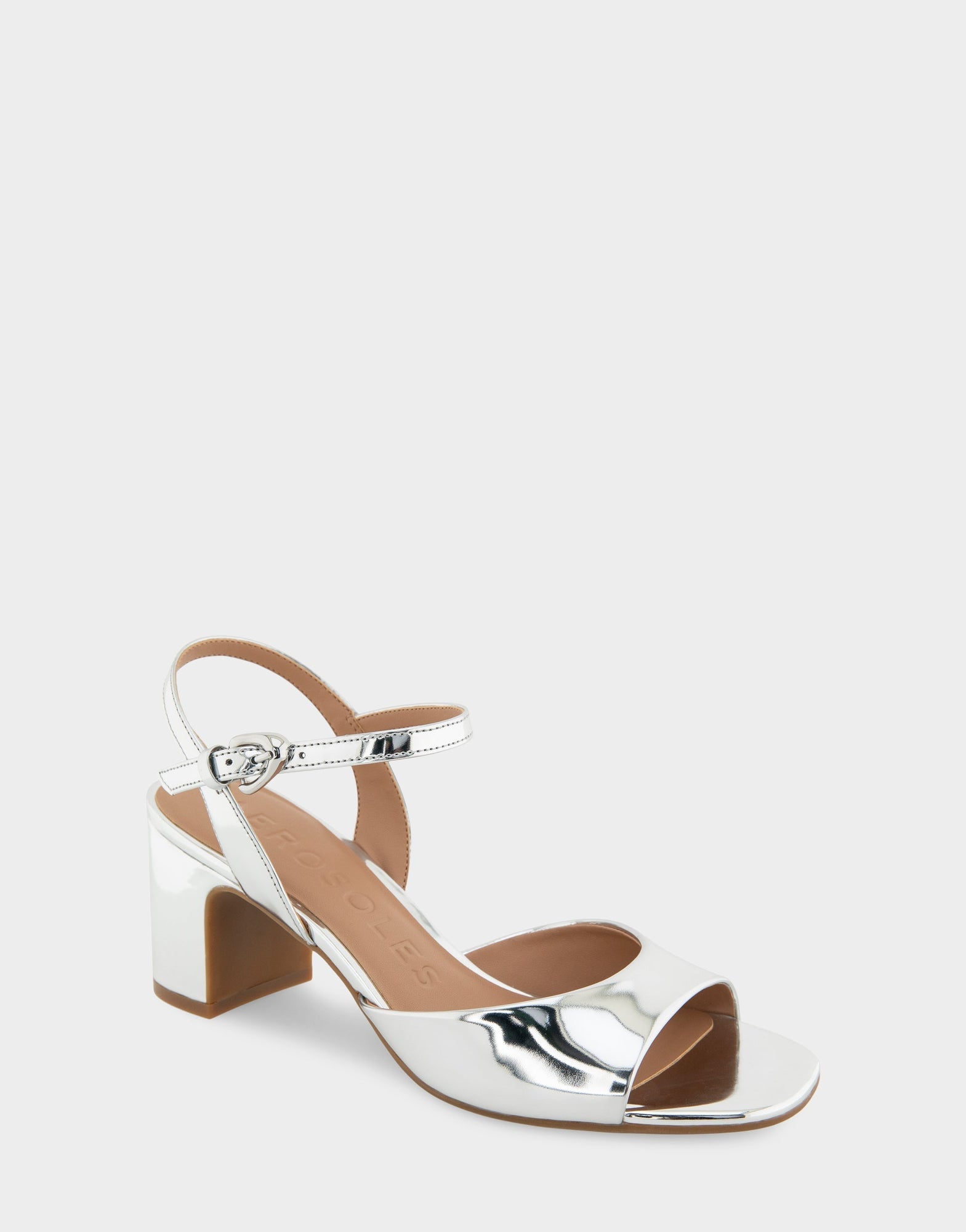 Gerda Sandals | Silver Mirror Metallic Faux Leather