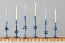 Glass Candlestick | Sapphire | Small | Set of 2