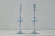 Glass Candlestick | Denim | Large | Set of 2