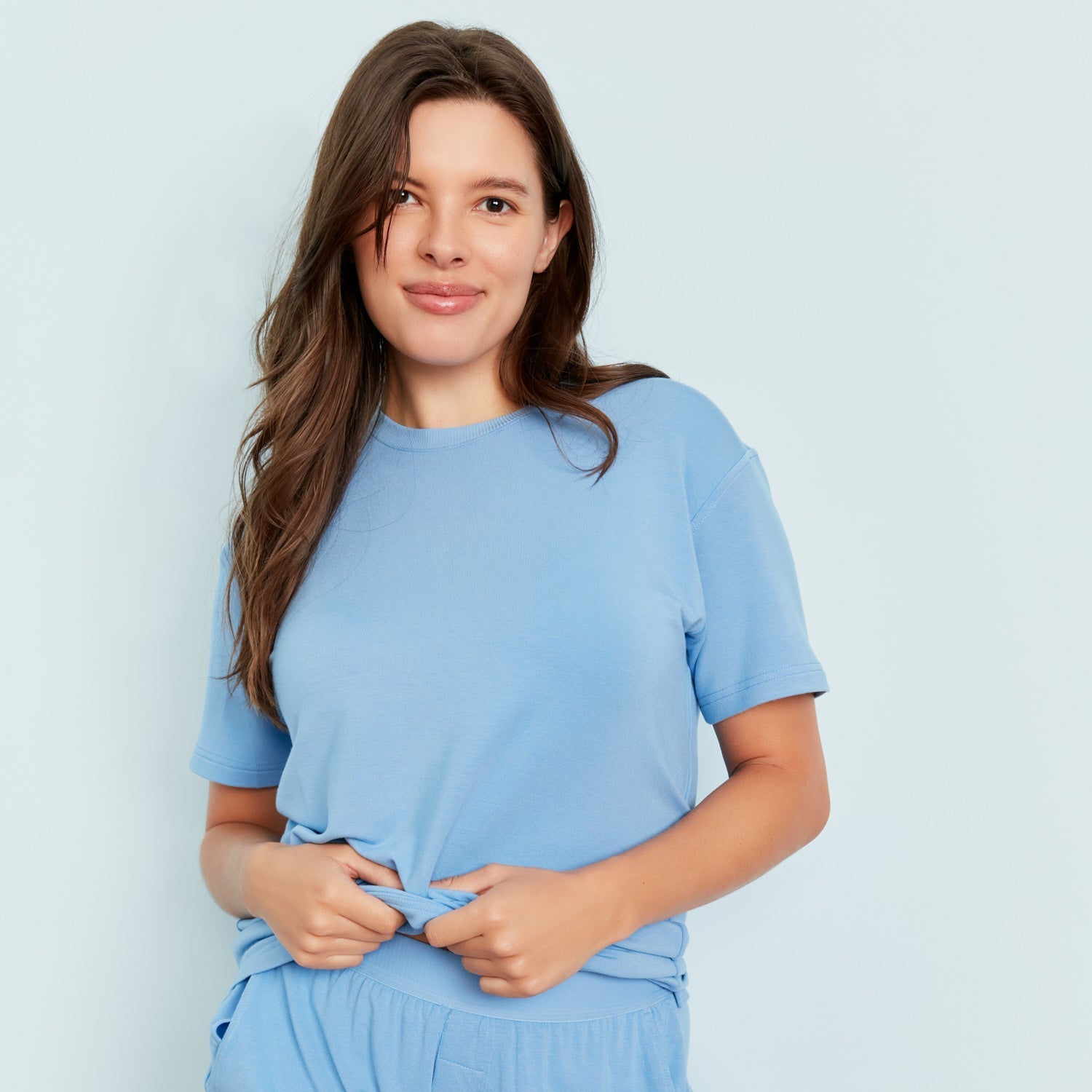 Modal French Terry Lounge Tee | Glacier